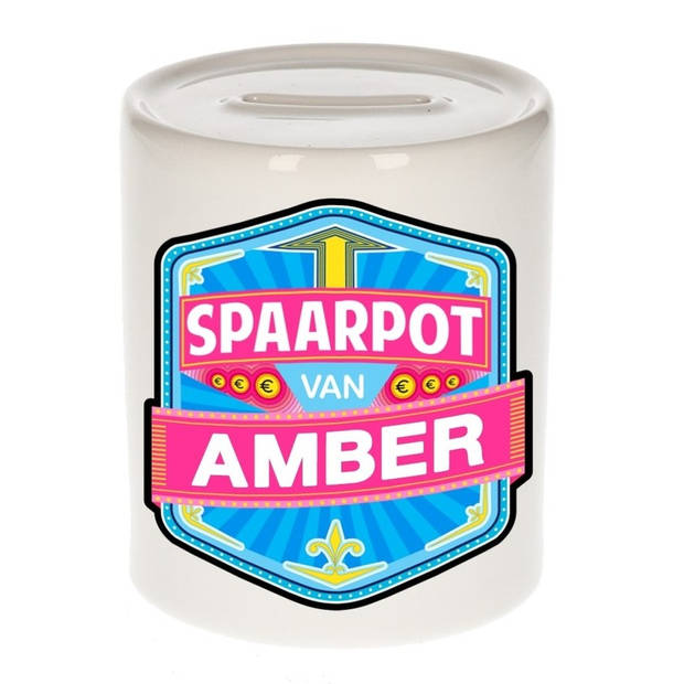 Vrolijke kinder spaarpot voor Amber - Spaarpotten