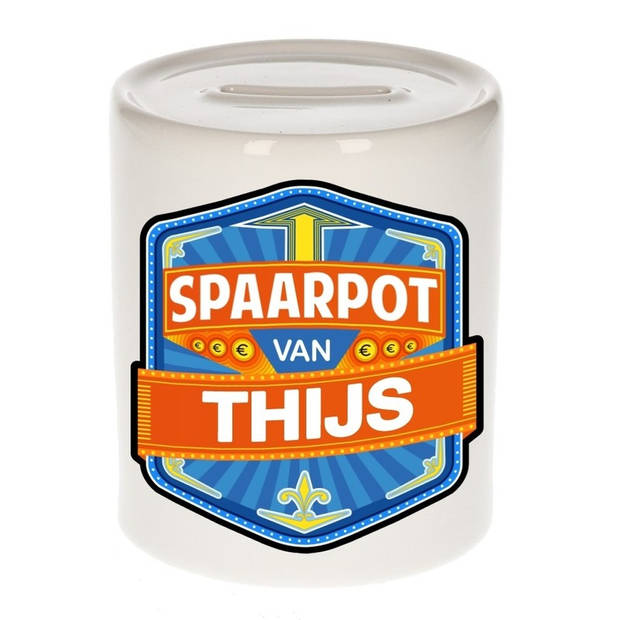 Vrolijke kinder spaarpot voor Thijs - Spaarpotten