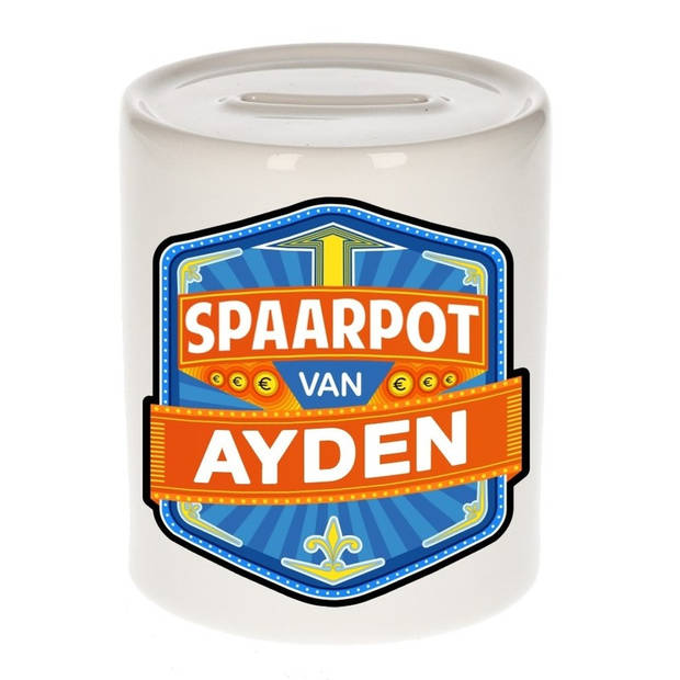 Vrolijke kinder spaarpot voor Ayden - Spaarpotten