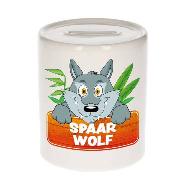 Spaarpot van de spaar wolf Wolfie 9 cm - Spaarpotten