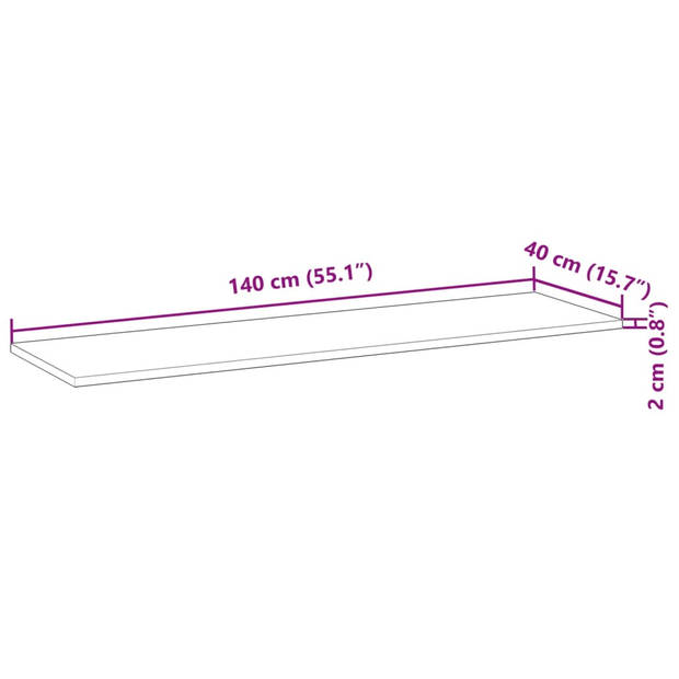 vidaXL Wandschappen 3 st zwevend olieafwerking 140x40x2 cm acaciahout