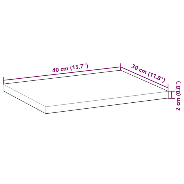 vidaXL Wandschap zwevend olieafwerking 40x30x2 cm massief acaciahout