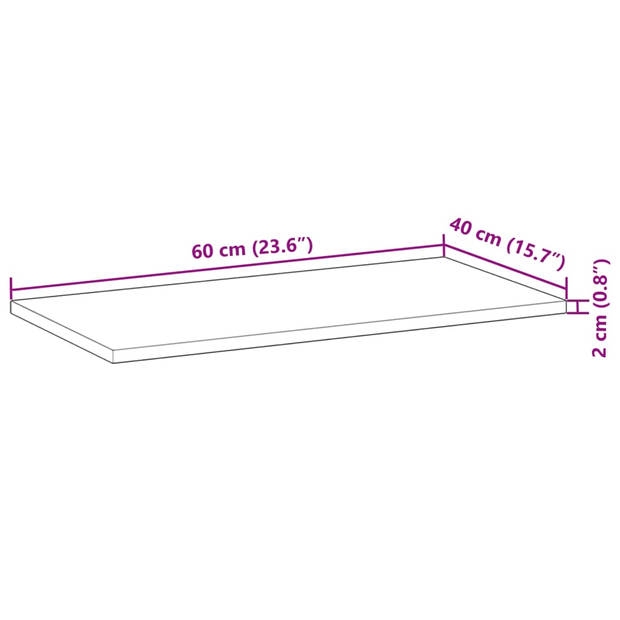 vidaXL Wandschap zwevend olieafwerking 60x40x2 cm massief acaciahout