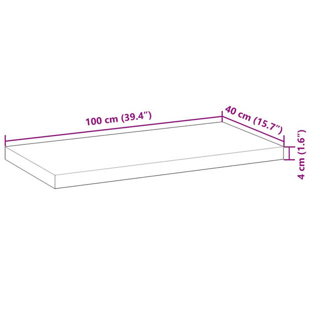 vidaXL Wandschap zwevend 100x40x4 cm onbehandeld massief acaciahout