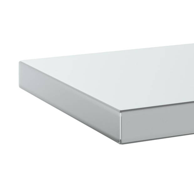 vidaXL Wandschappen 2 st 100x23,5x3 cm roestvrijstaal zilverkleurig