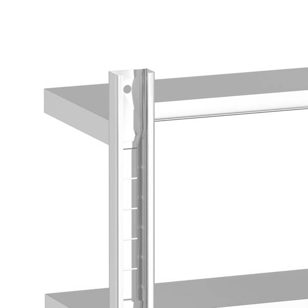 vidaXL Wandschap 2-laags 100x23,5x60 cm roestvrijstaal zilverkleurig