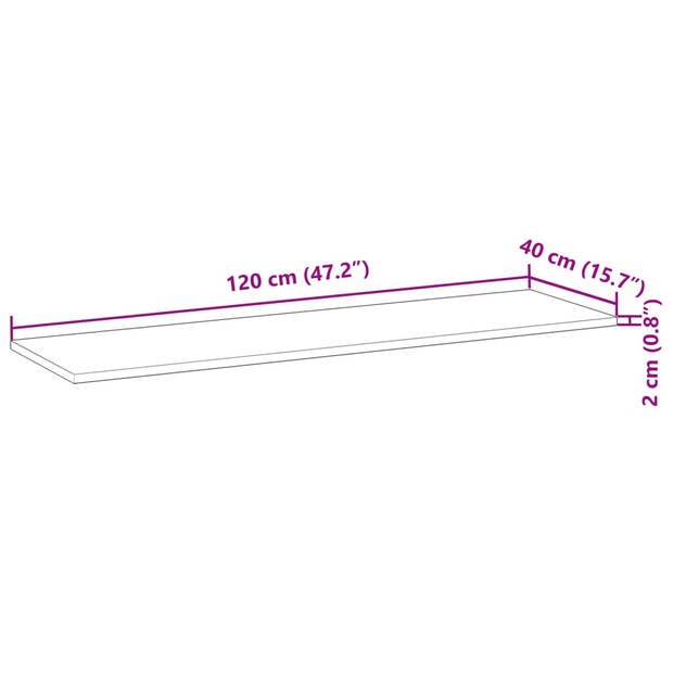 vidaXL Wandschappen 2 st zwevend olieafwerking 120x40x2 cm acaciahout