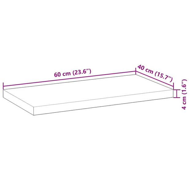 vidaXL Wandschap zwevend 60x40x4 cm onbehandeld massief acaciahout