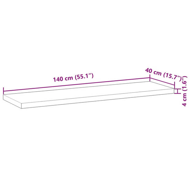 vidaXL Wandschappen 3 st zwevend 140x40x4 cm onbehandeld acaciahout