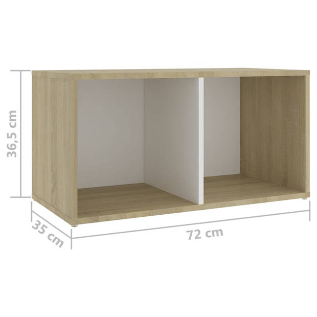 vidaXL Tv-meubelen 4 st 72x35x36,5 cm bewerkt hout wit sonoma eiken