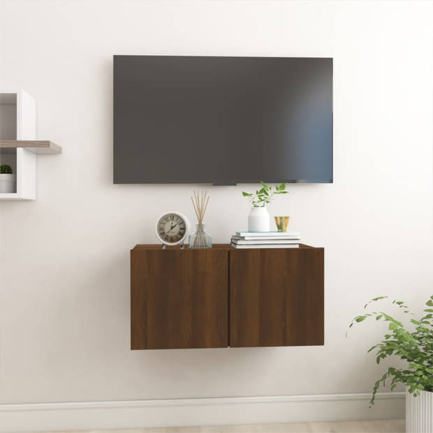 vidaXL Tv-hangmeubel 60x30x30 cm bewerkt hout bruin eikenkleur