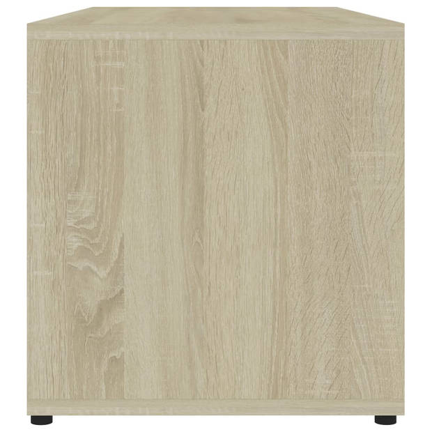 vidaXL Tv-meubel 80x34x36 cm bewerkt hout wit en sonoma eikenkleurig