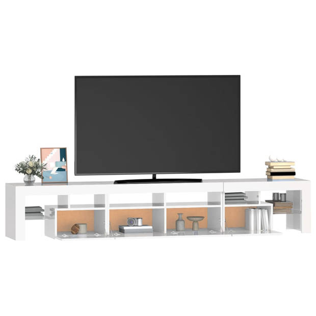 vidaXL Tv-meubel met LED-verlichting 230x36,5x40 cm hoogglans wit