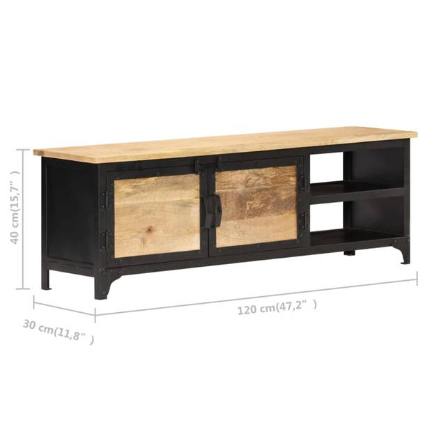 vidaXL Tv-meubel 120x30x40 cm massief mangohout