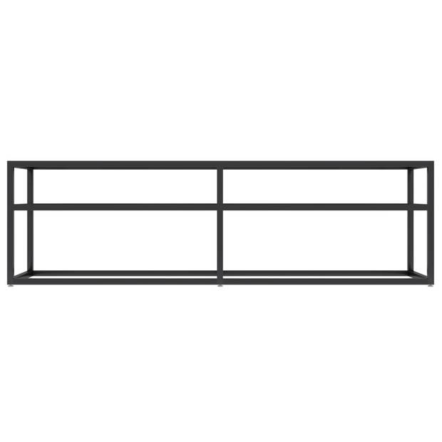 vidaXL Tv-meubel 140x40x40,5 cm gehard glas zwartmarmerkleurig