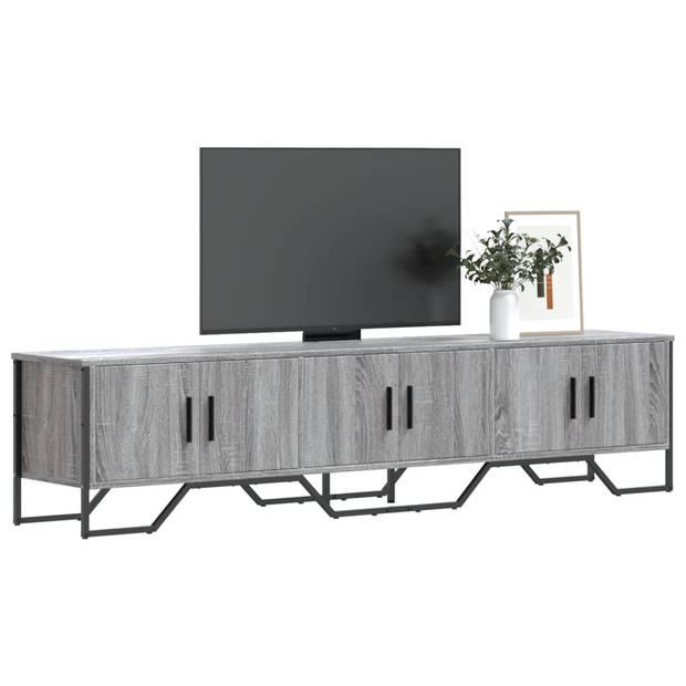 vidaXL Tv-meubel 180x34x41 cm bewerkt hout grijs sonoma eikenkleurig