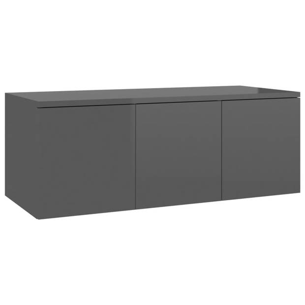 vidaXL Tv-meubel 80x34x30 cm bewerkt hout hoogglans grijs