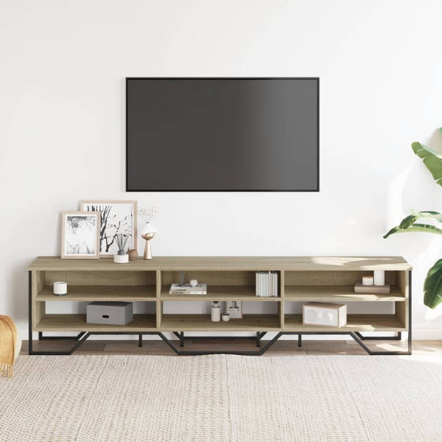 vidaXL Tv-meubel 180x34x41 cm bewerkt hout sonoma eikenkleurig