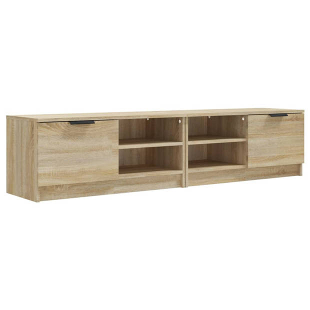 vidaXL Tv-meubels 2 st 80x35x36,5 cm bewerkt hout sonoma eikenkleurig