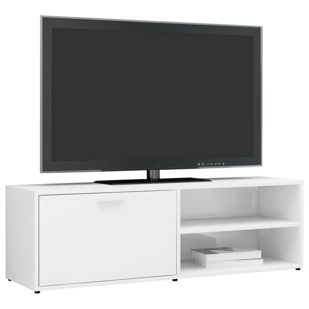 vidaXL Tv-meubel 120x34x37 cm bewerkt hout hoogglans wit