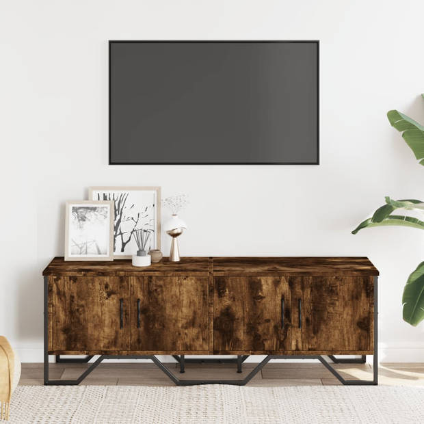 vidaXL Tv-meubel 122x34x41 cm bewerkt hout gerookt eikenkleurig