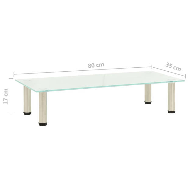 vidaXL Tv-meubel 80x35x17 cm gehard glas mat