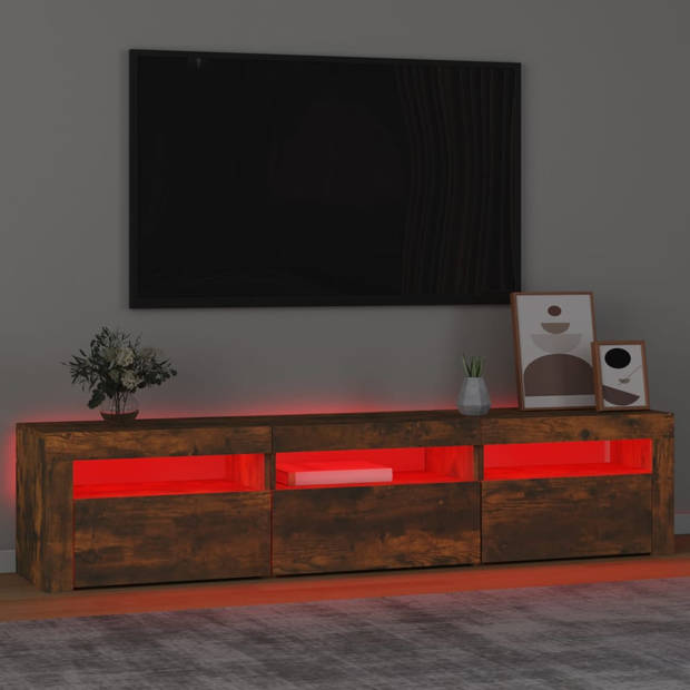 vidaXL Tv-meubel met LED-verlichting 180x35x40 cm gerookt eikenkleurig