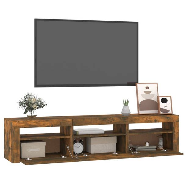 vidaXL Tv-meubel met LED-verlichting 180x35x40 cm gerookt eikenkleurig