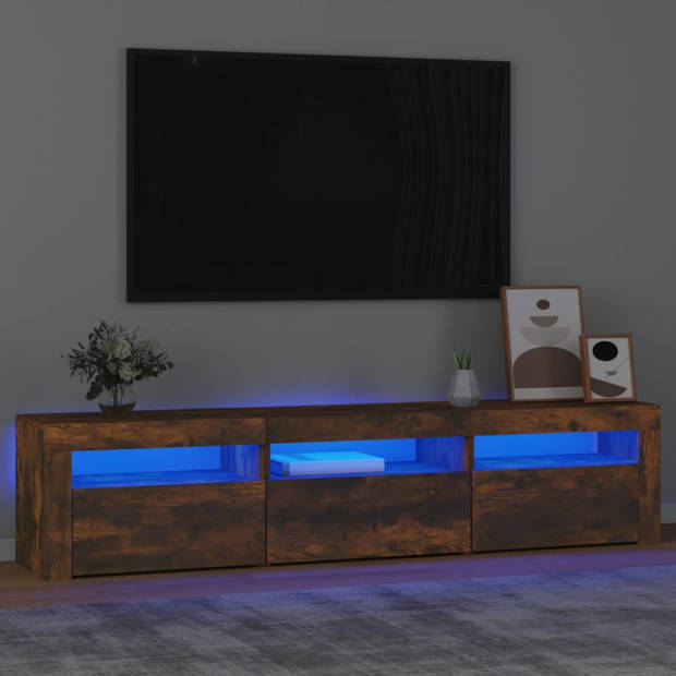 vidaXL Tv-meubel met LED-verlichting 180x35x40 cm gerookt eikenkleurig