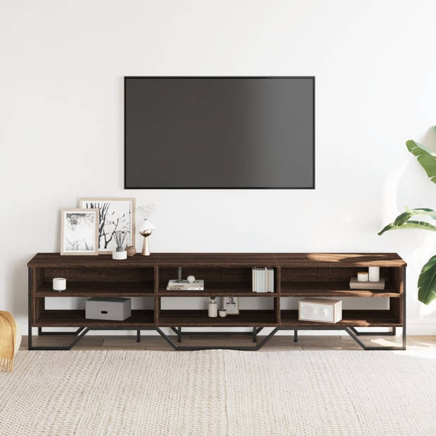 vidaXL Tv-meubel 180x34x41 cm bewerkt hout bruin eikenkleurig