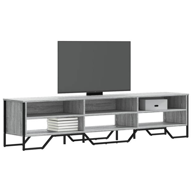 vidaXL Tv-meubel 180x34x41 cm bewerkt hout grijs sonoma eikenkleurig