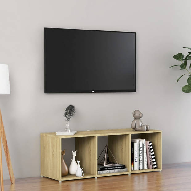 vidaXL Tv-meubel 107x35x37 cm bewerkt hout sonoma eikenkleurig