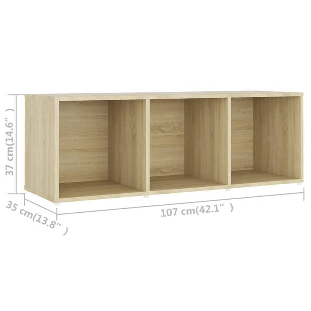 vidaXL Tv-meubel 107x35x37 cm bewerkt hout sonoma eikenkleurig