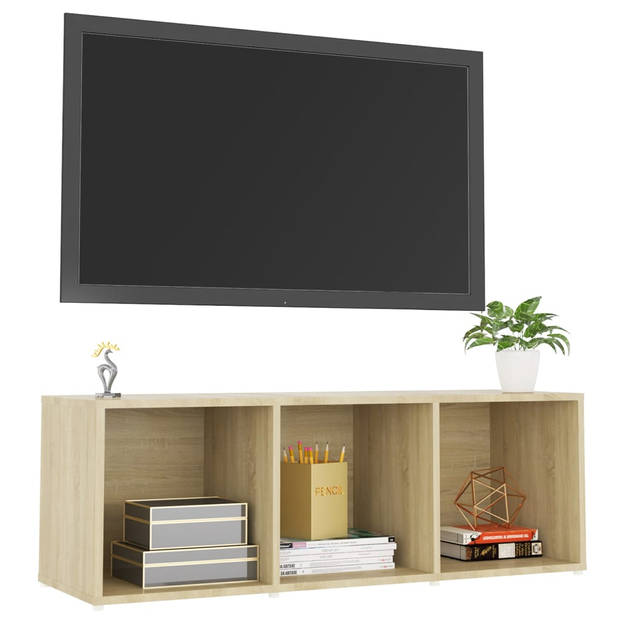 vidaXL Tv-meubel 107x35x37 cm bewerkt hout sonoma eikenkleurig