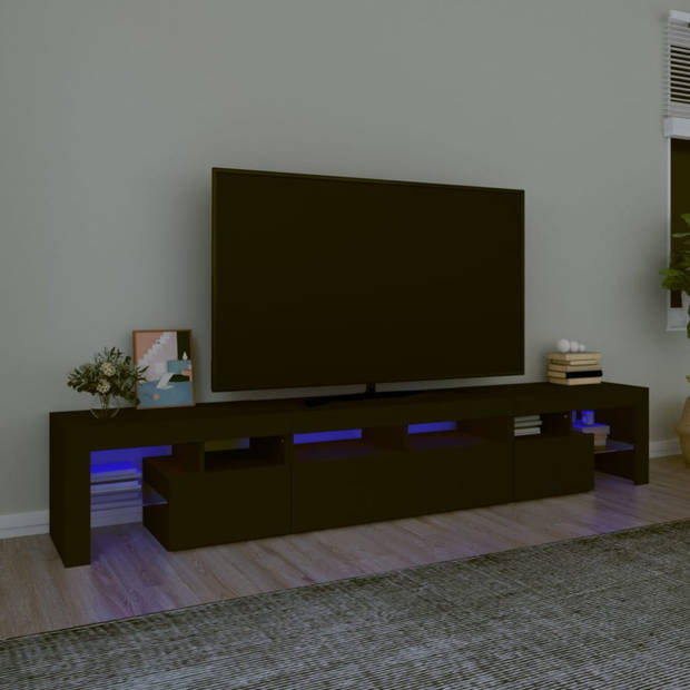 vidaXL Tv-meubel met LED-verlichting 230x36,5x40 cm zwart