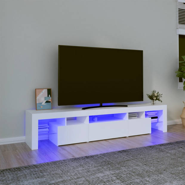 vidaXL Tv-meubel met LED-verlichting 200x36,5x40 cm wit