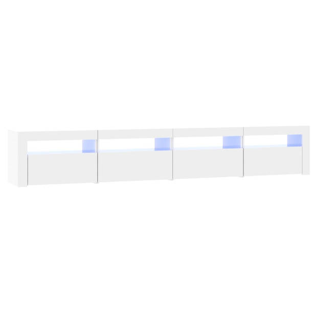 vidaXL Tv-meubel met LED-verlichting 240x35x40 cm hoogglans wit