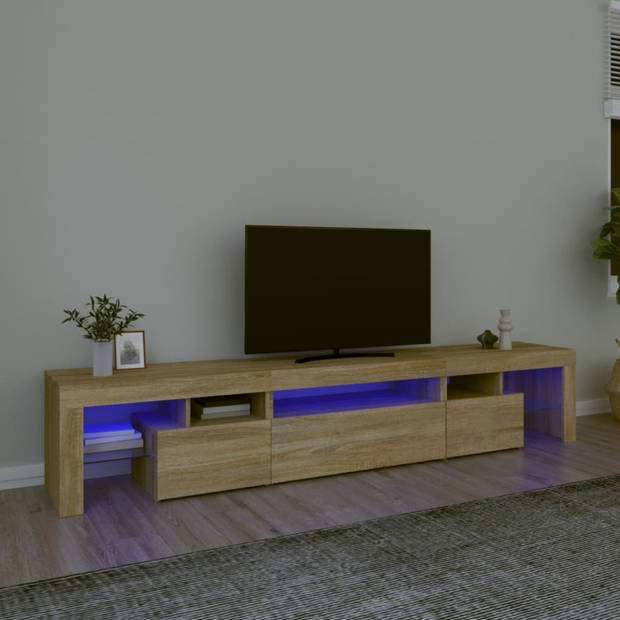 vidaXL Tv-meubel met LED-verlichting 215x36,5x40cm sonoma eikenkleurig