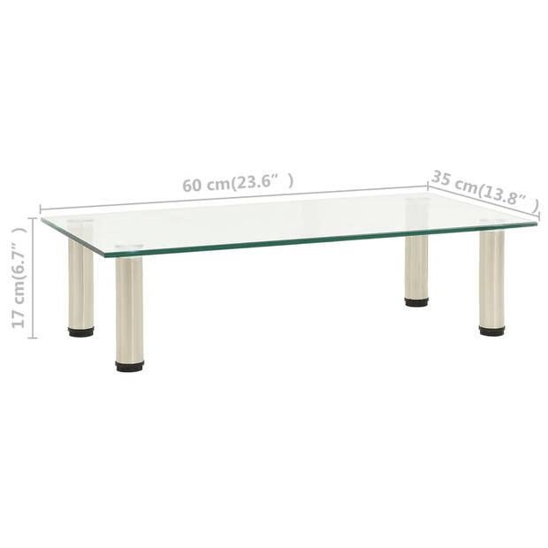 vidaXL Tv-meubel 60x35x17 cm gehard glas transparant