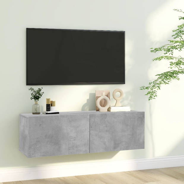 vidaXL Tv-meubel 100x30x30 cm bewerkt hout betongrijs