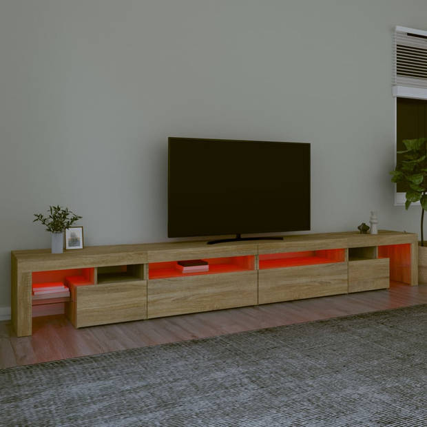 vidaXL Tv-meubel met LED-verlichting 290x36,5x40cm sonoma eikenkleurig