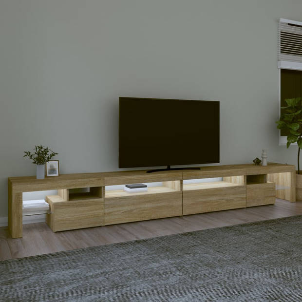 vidaXL Tv-meubel met LED-verlichting 290x36,5x40cm sonoma eikenkleurig