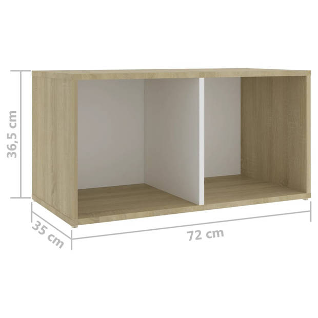 vidaXL Tv-meubelen 2st 72x35x36,5 cm bewerkt houtwit sonoma eikenkleur