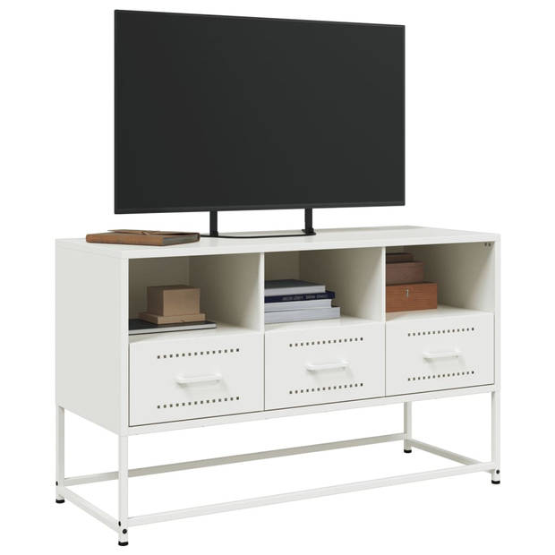 vidaXL Tv-meubel 100,5x39x60,5 cm staal wit