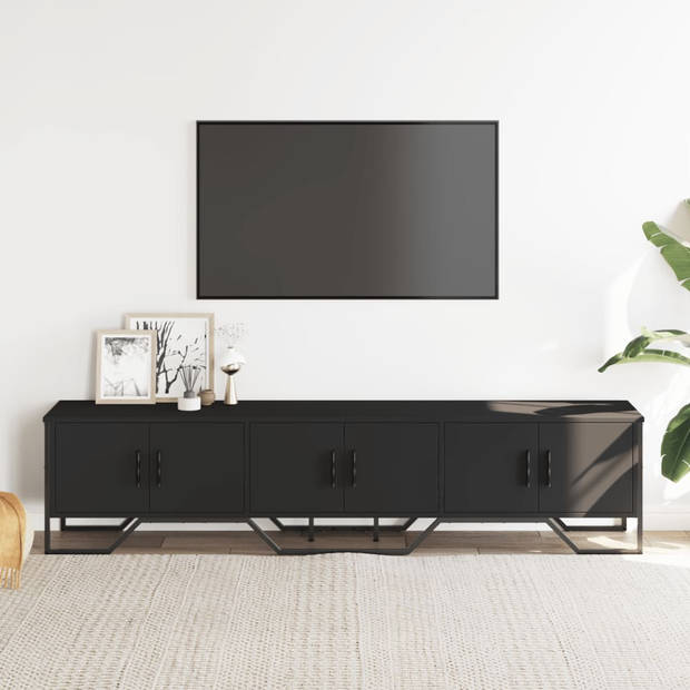 vidaXL Tv-meubel 180x34x41 cm bewerkt hout zwart