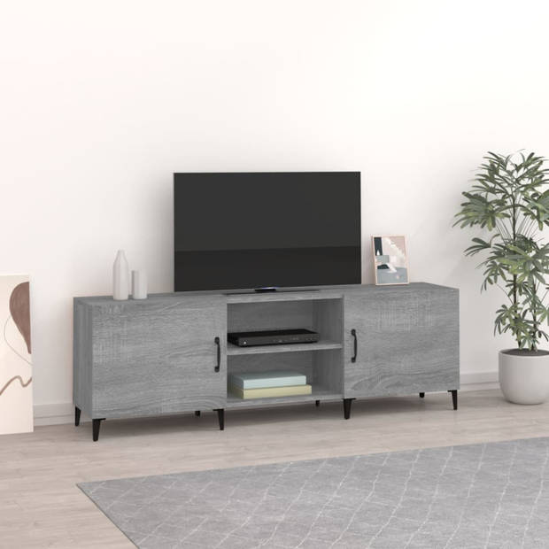 vidaXL Tv-meubel 150x30x50 cm bewerkt hout grijs sonoma eikenkleurig