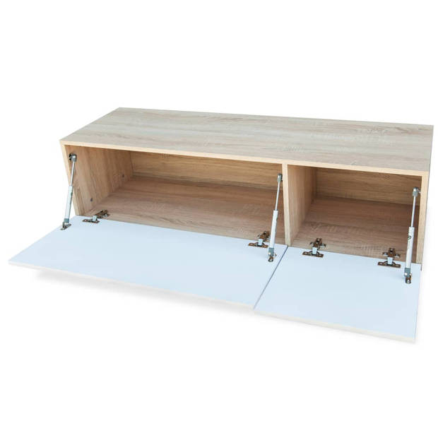 vidaXL Tv-meubels 2 st 120x40x34 cm bewerkt hout wit en eikenkleurig