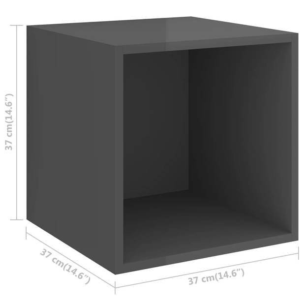 vidaXL 5-delige Tv-meubelset bewerkt hout hoogglans grijs