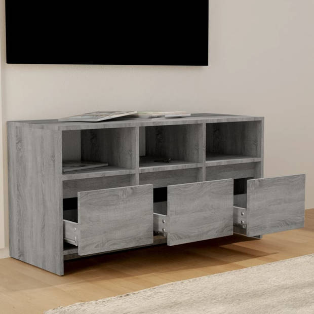 vidaXL Tv-meubel 102x37,5x52,5 cm bewerkt hout grijs sonoma eikenkleur