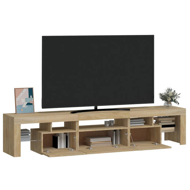 vidaXL Tv-meubel met LED-verlichting 200x36,5x40cm sonoma eikenkleurig